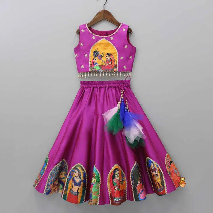 Discount Beautiful Traditional Applique Work Magenta Top And Lehenga Ethnic Wear | Lehengas & Ghagras