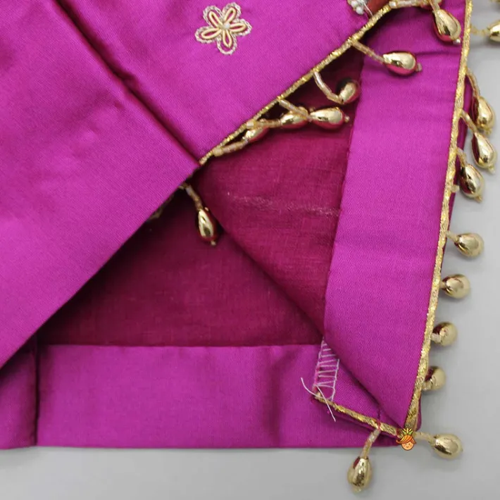 Discount Beautiful Traditional Applique Work Magenta Top And Lehenga Ethnic Wear | Lehengas & Ghagras