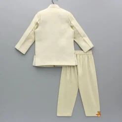 Sale Beige Embroidered Sherwani and Pyjama BOY Indian Ethnic Wear | Sherwani Sets