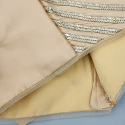 Hot Beige Lace Work One Shoulder Top And Ruffle Lehenga Ethnic Wear | Lehengas & Ghagras