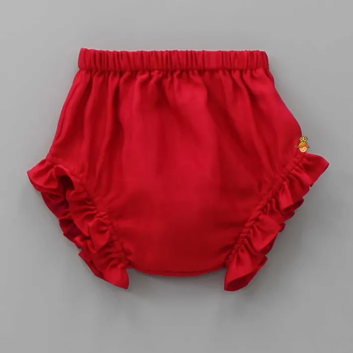 Best Bird Embroidered Red Top And Bloomer Baby Essentials | Infant Clothing