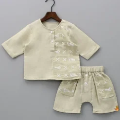 Hot Bird Embroidered Top And Shorts BOY Baby Essentials | Infant Clothing