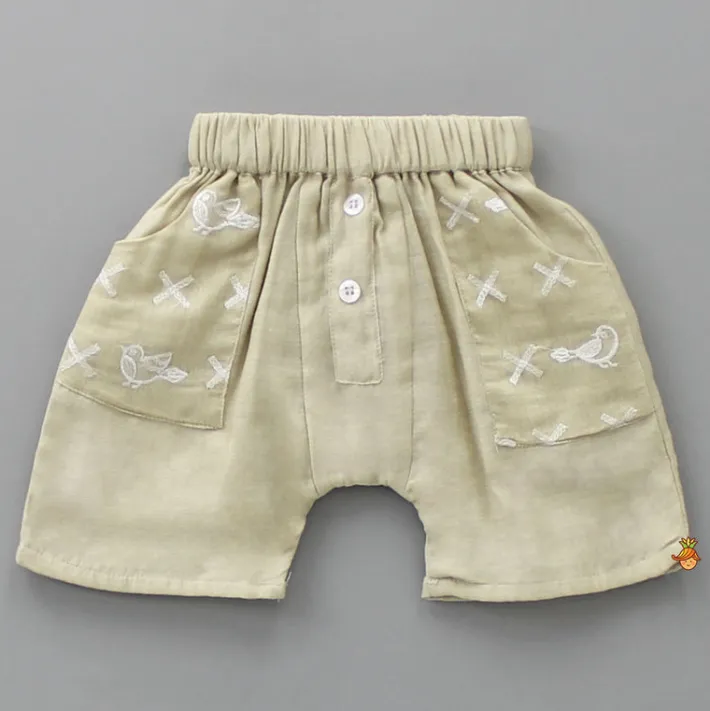 Hot Bird Embroidered Top And Shorts BOY Baby Essentials | Infant Clothing