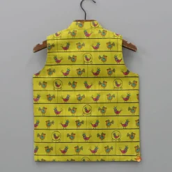 Sale Bird Printed Multicoloured Jacket BOY Indian Ethnic Wear | Ethnic Jackets