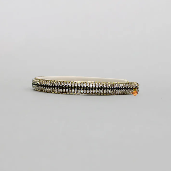 Fashion Black And White Artificial Stones Embellished Hairband Hair Accessories | Hair Bands