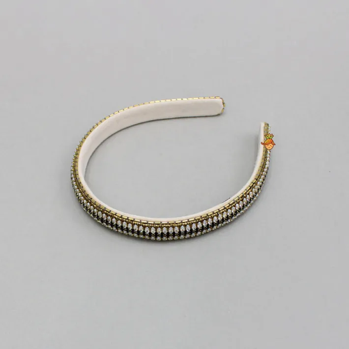 Fashion Black And White Artificial Stones Embellished Hairband Hair Accessories | Hair Bands