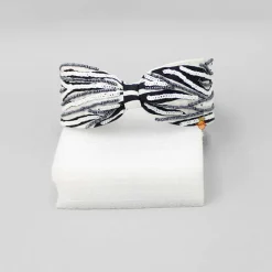 Clearance Black And White Embroidered Knot Detail Hair Band Hair Accessories | Hair Bands