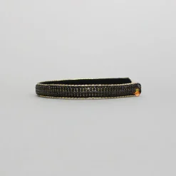 Outlet Black Artificial Stones Embroidered Hairband Hair Accessories | Hair Bands
