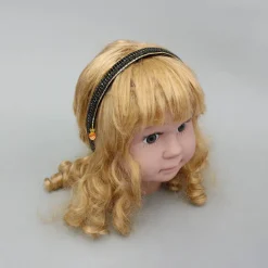 Outlet Black Artificial Stones Embroidered Hairband Hair Accessories | Hair Bands