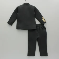 Sale Black Embroidered Applique Work Sherwani And Pant BOY Indian Ethnic Wear | Sherwani Sets