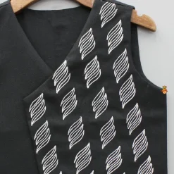 Outlet Black Embroidered Asymmetric Jacket BOY Indian Ethnic Wear | Ethnic Jackets