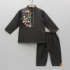 Discount Black Embroidered Kurta And Pyjama BOY Indian Ethnic Wear | Ethnic Sets
