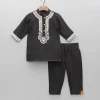 Hot Black Embroidered Kurta And Pyjama BOY Indian Ethnic Wear | Ethnic Sets