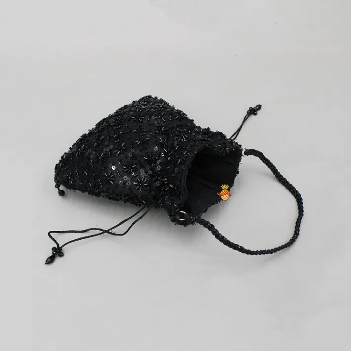 Hot Black Embroidered Potli Bag Bags