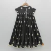 Fashion Black Embroidered Scalloped Hem Kurti Ethnic Wear | Kurtis & Jumpsuits
