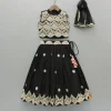 Hot Black Embroidered Top And Lehenga With Dupatta Ethnic Wear | Lehengas & Ghagras