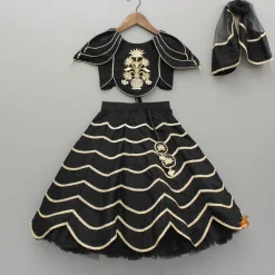 Sale Black Embroidered Top And Lehenga With Dupatta Ethnic Wear | Lehengas & Ghagras