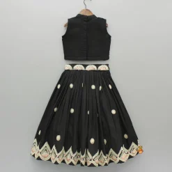 Hot Black Embroidered Top And Lehenga With Dupatta Ethnic Wear | Lehengas & Ghagras