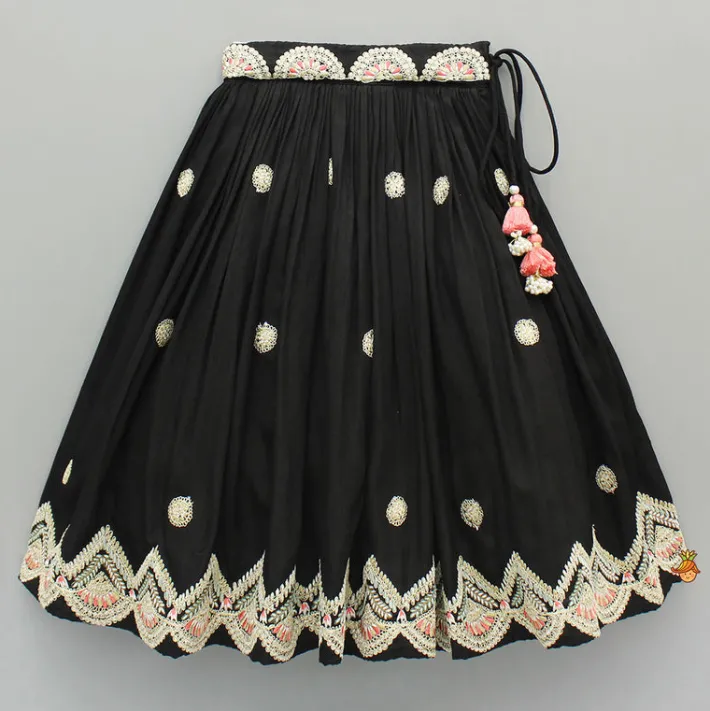 Hot Black Embroidered Top And Lehenga With Dupatta Ethnic Wear | Lehengas & Ghagras