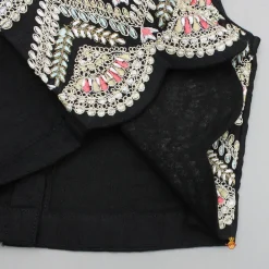 Hot Black Embroidered Top And Lehenga With Dupatta Ethnic Wear | Lehengas & Ghagras