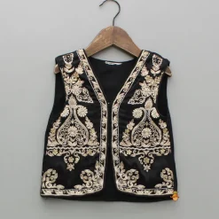 Best Black Embroidered Top With Flared Palazzo Ethnic Wear | Palazzos & Shararas