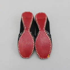 Discount Black Faux Mirror Embroidered Jutti BOY Shoes