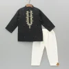 Discount Black Hand Embroidered Kurta And Pyjama BOY Indian Ethnic Wear | Ethnic Sets