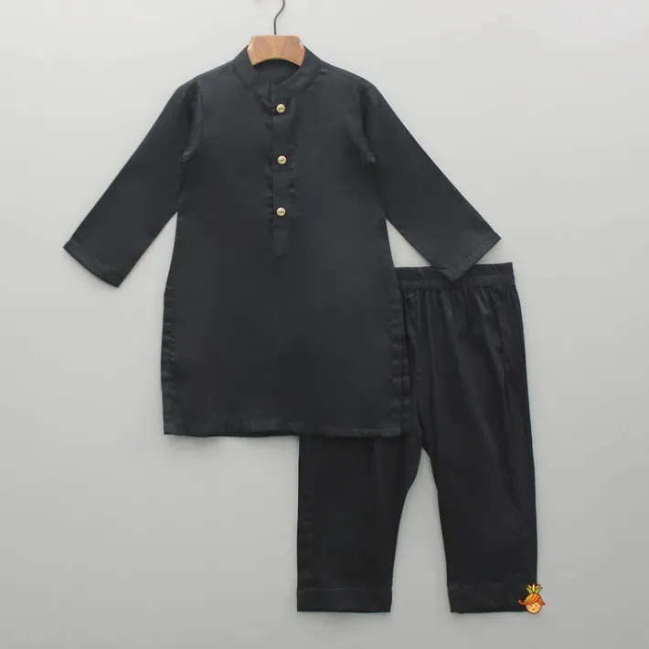 Best Black Kurta With Embroidered Jacket And Pyjama BOY Indian Ethnic Wear | Ethnic Sets