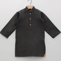 Hot Black Kurta With Embroidered Jacket And Pyjama BOY Indian Ethnic Wear | Ethnic Sets