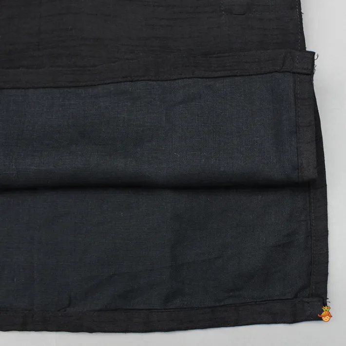 Hot Black Kurta With Embroidered Jacket And Pyjama BOY Indian Ethnic Wear | Ethnic Sets