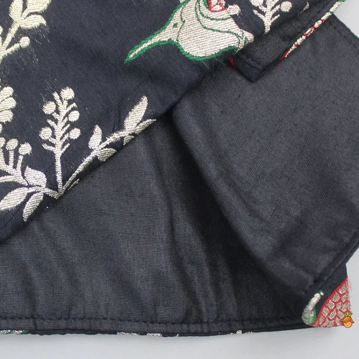 Best Black Kurta With Embroidered Jacket And Pyjama BOY Indian Ethnic Wear | Ethnic Sets