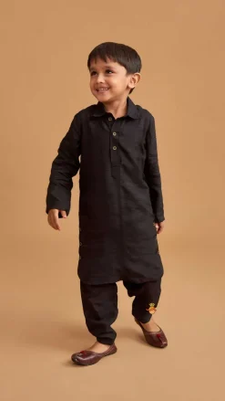 Clearance Black Kurta With Salwar BOY Indian Ethnic Wear | Ethnic Sets