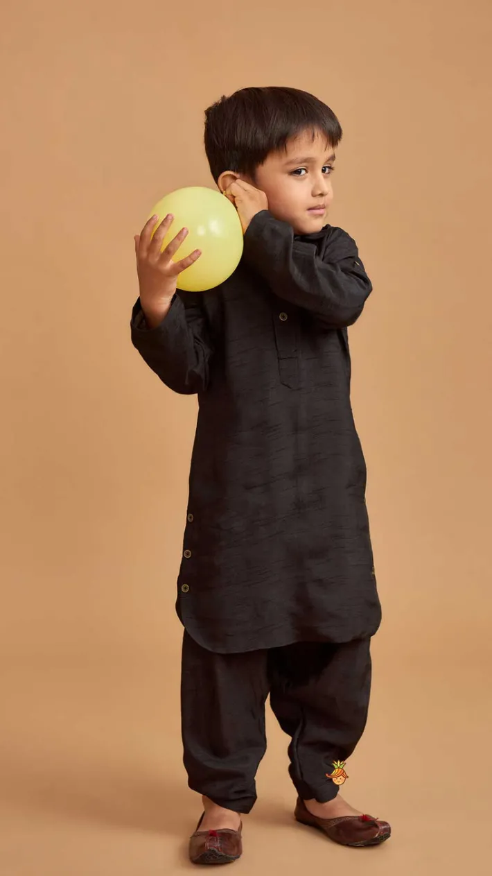 Clearance Black Kurta With Salwar BOY Indian Ethnic Wear | Ethnic Sets