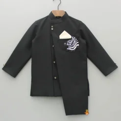 Best Black Stylish Embellished Sherwani And Pyjama BOY Indian Ethnic Wear | Sherwani Sets