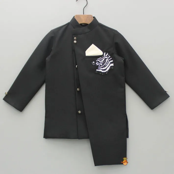 Best Black Stylish Embellished Sherwani And Pyjama BOY Indian Ethnic Wear | Sherwani Sets