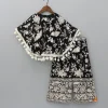 Outlet Black Top With Pom Poms Detailed Embroidered Cape And Palazzo Ethnic Wear | Palazzos & Shararas