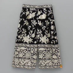 Outlet Black Top With Pom Poms Detailed Embroidered Cape And Palazzo Ethnic Wear | Palazzos & Shararas