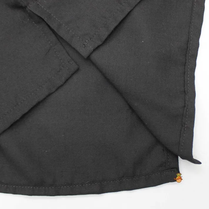 Outlet Black Top With Pom Poms Detailed Embroidered Cape And Palazzo Ethnic Wear | Palazzos & Shararas