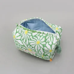 Best Block Printed Green Pouch Bags - Set Of 2 Bags