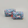 Outlet Blooming Flowers Block-Printed Blue Pouch Bags - Set Of 2 Bags