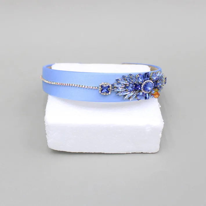 Clearance Blue Artificial Stones Embellished Hairband Hair Accessories | Hair Bands