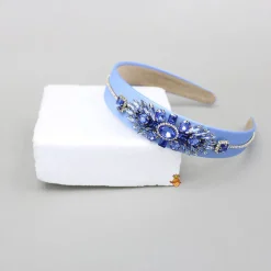 Clearance Blue Artificial Stones Embellished Hairband Hair Accessories | Hair Bands