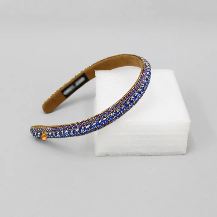 Outlet Blue Artificial Stones Embellished Hairband Hair Accessories | Hair Bands