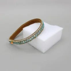 Fashion Blue Beads And Artificial Stones Embellished Hairband Hair Accessories | Hair Bands