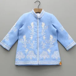 Online Blue Bird Embroidered Sherwani And Pant BOY Indian Ethnic Wear | Sherwani Sets