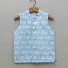 Online Blue Elephant Printed Jacket BOY Indian Ethnic Wear | Ethnic Jackets