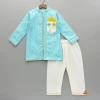 Outlet Blue Embellished Kurta And Pyjama BOY Twinning Sets | Indian Ethnic Wear