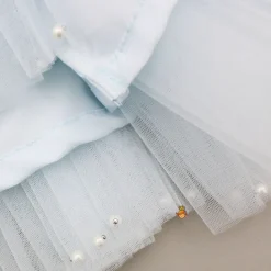 Hot Blue Embellished Strappy Back Tie Up Frilly Layered Dress And Matching Hairclip Dresses & Sets | Dresses