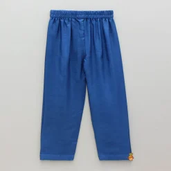 Fashion Blue Embroidered Asymmetric Sherwani And Pyjama BOY Indian Ethnic Wear | Sherwani Sets
