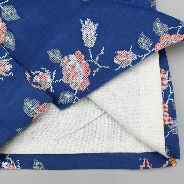 Fashion Blue Embroidered Asymmetric Sherwani And Pyjama BOY Indian Ethnic Wear | Sherwani Sets